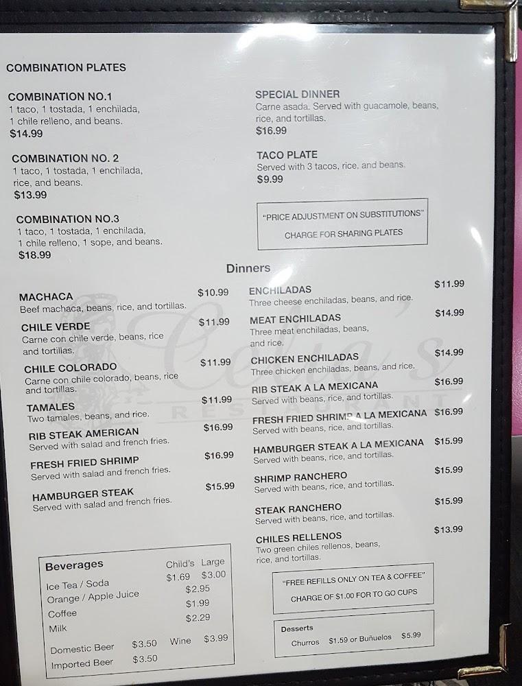 Celia's Restaurant Menu image 4